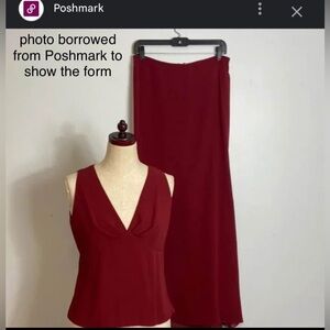 Burgundy 2 piece bridesmaid dress